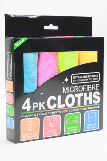 Pack Of 4 Microfibre Cleaning Cloth Variety Pack - 30cm x 30cm