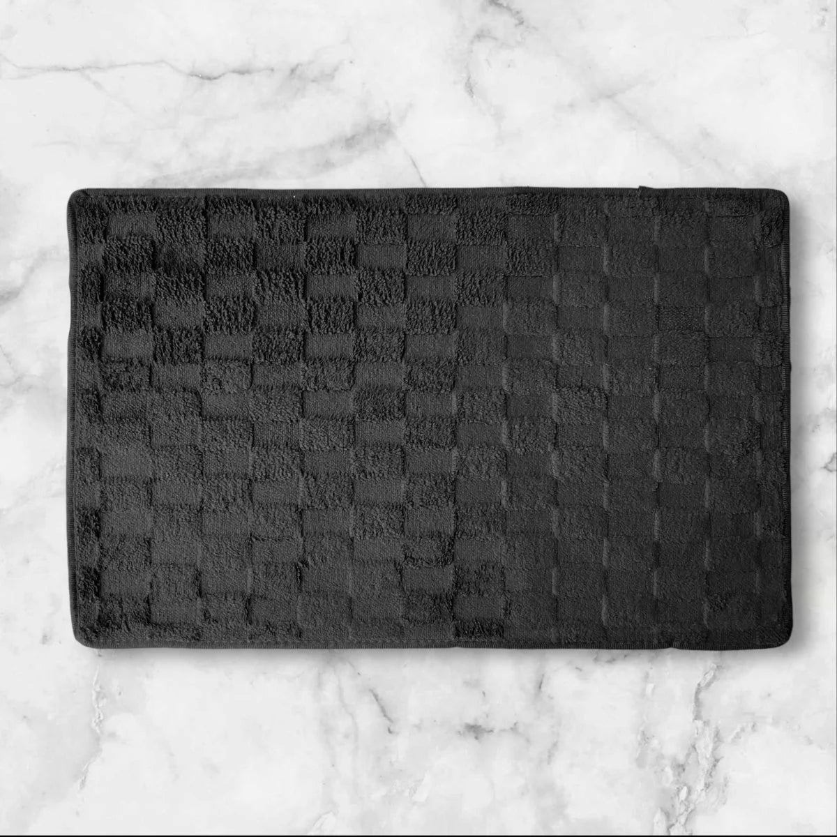 PC Soft Embossed Bathroom Mat - Check Design - 50 x 80 cm